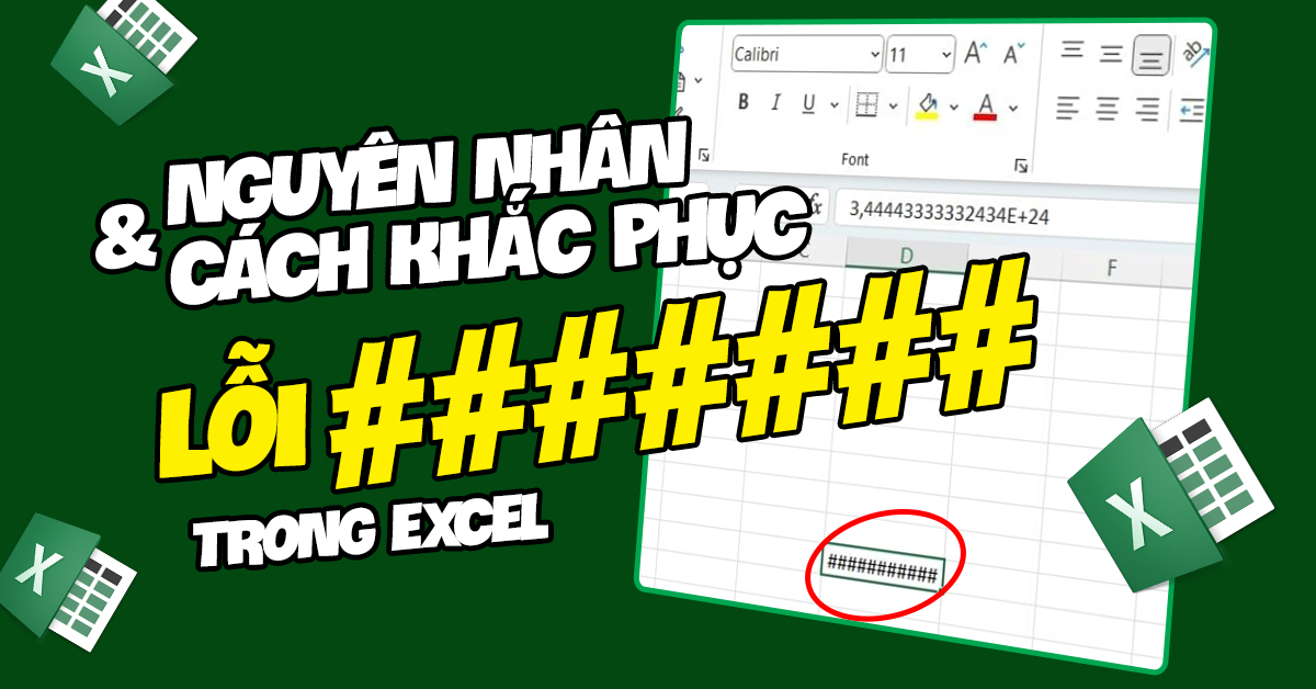 Nguyên nhân và cách khắc phục lỗi  #### trong Excel